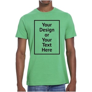 T-shirt en coton à manches courtes personnalisé pour homme, texte et photo imprimés, respirant, col rond, style formel, tricoté teint en pièce - Product Image 1