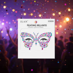 Pegatinas Faciales de Diamantes de Imitación Ilan, Diseño de Mariposa, Maquillaje Brillante y Colorido para Festivales y Fiestas - Product Image 2