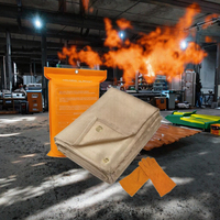 Couverture de soudage ignifuge en fibre de verre dorée résistante aux hautes températures 800°C avec œillets 6FT X 4FT pour la protection industrielle contre les étincelles