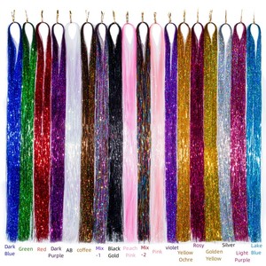 24 pouces coloré soie paillettes Jumbo tresse brillant coloré <span class=keywords><strong>boxe</strong></span> africaine tresse Ombre couleur Laser soie tresse cheveux - Product Image 5
