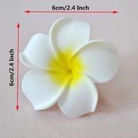 6cm/2.4 "à couper le souffle artificiel Plumeria Frangipanier Fleurs Durable Tritan Materia Parfait pour la Saint-Valentin Jaune Blanc
