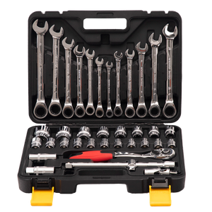 BISON (CHINE) – Kit combiné de douilles à cliquet 37 pièces, entraînement 1/2 po, 72 dents, 8-32 mm, douilles métriques pour bougies d'allumage, ensemble d'outils de réparation automobile - Product Image 2