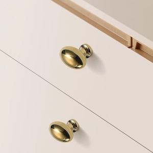 Gorgeous New Bright Chrome <b>Copper</b> Single-Hole Cabinet Handle for Drawer & Cabinet Modern Europe Simple Design Easy Installation - Product Image 2