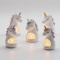 Brûleur à huile en céramique licorne. Design personnalisé 3D peint à la main, crée une atmosphère apaisante et un éclat enchanteur pour les espaces de relaxation.