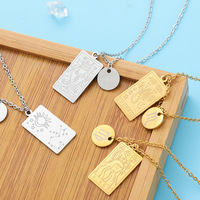 Bijoux fantaisie en acier inoxydable plaqué or 18k personnalisé collier d'anniversaire collier 12 zodiaque