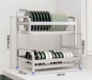 Countertop Stainless Steel Metal <b>Kitchen</b> Dish Rack Utensil Organizer <b>Storage</b> Sink Rack Dish Drying Rack Non-Folding - Product Image 6