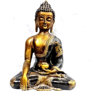 Brass Idol Medicine Buddha <b>Gold</b> Finish Home Decor <b>Statue</b> Sculpture Figurine - Product Image 1