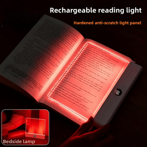 2026 New FACTORY CUSTOM OEN LED flat reading light LED Book Light Rechargeable Portable <b>Bedside</b> Lamp Flat Panel - Product Image 5