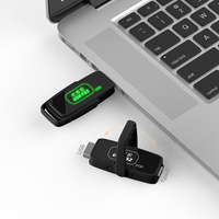 Flash Drive USKYSZ USB Stick Pen Drive 32GB 3.1 LED Thumb Drive 16GB 64GB 128GB 2 in 1 Tipe-C Custom OTG USB Flash Drive