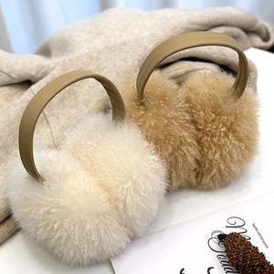 Paraorecchie Invernali alla Moda in Vera Pelliccia di <span class=keywords><strong>Agnello</strong></span> Naturale, Paraorecchie in Pelliccia Riccia di <span class=keywords><strong>Agnello</strong></span> con Doppio Lato in Pelliccia, Copriorecchie Pieghevoli e Caldi - Product Image 6