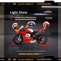 Modèle de moto Ducati V4R à l'échelle 1:6 entièrement en métal avec fonction de pulvérisation, effets sonores et lumineux, jouet de collection, cadeau en gros pour garçons