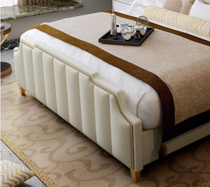 Italia rey tamaño de cuero blanco de la cama muebles de dormitorio para hoteles de lujo en mumbai el precio - Product Image 6