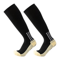Chaussettes de football épaisses antidérapantes pour adultes, noires, pour le baseball, chaussettes de sport personnalisées en coton tricoté, hauteur genou, pour le printemps