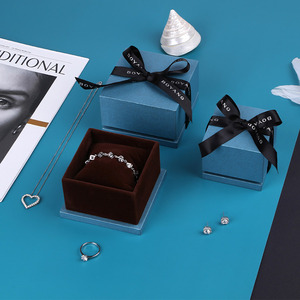 Boyang Custom Paper Jewelry Packaging <b>Earring</b> Bracelet Necklace Ring Gift <b>Box</b> - Product Image 1