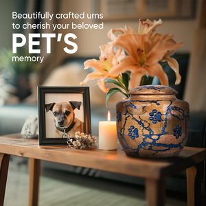 수제 나무 반려동물 화장 유골함 (발자국 기념 유골함, 강아지 또는 고양이용) - Product Image 1