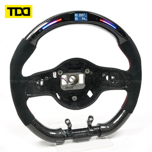 Volant en fibre de carbone TDD LED pour Mercedes-Benz W213 W204 E43 E63 E53 AMG Finition noir brillant - Product Image 1