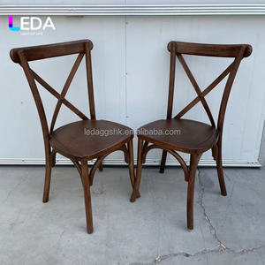 Chaise de salle à manger en rotin à dossier croisé LEDA X, chaises de banquet en bois pour mariages, événements, restaurants, style ferme - Product Image 6