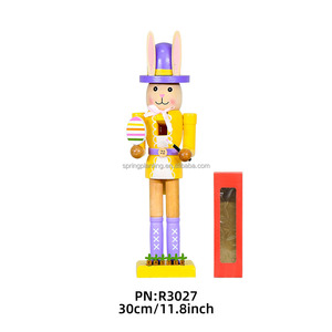 PRINTEMPS PLANTATION 2025 Nouveau Style 30CM Lapin De Pâques-<span class=keywords><strong>Casse</strong></span>-Noisette Créative Nut Soldier, Décoration En Bois Massif Cadeau Artisanat Ornement - Product Image 6