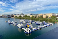 Jeux gonflables commerciaux de parc aquatique flottant les glissières gonflables de parc aquatique d'éclaboussure d'Aqua
