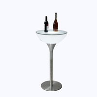 Table haute lumineuse à LED, étanche, pour bar, comptoir à cocktails, ensemble de tabourets, mobilier pour boîte de nuit, balcon, exposition, fête