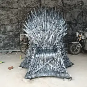 2023 atacado personalizado vintage metal ferro trono cadeira assento indoor outdoor loja shopping decoração