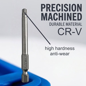 50 Piece Extended <b>Screwdriver</b> <b>Bit</b> <b>Set</b> Magnetic Torx Hex Phillips Flathead Blue Plastic Storage Box - Product Image 4