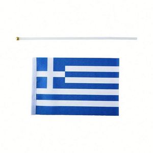 Bandera Miniatura de Grecia para Agitar con la Mano, Personalizada, Económica, 100% Poliéster, Impresión Digital, 14x21cm - Product Image 4