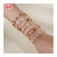 Bracelet Oro plaqué or 18 carats avec fermoirs en zircon cubique, bracelets tendance pour femmes