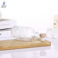 Offre Spéciale – Bouteille en Verre Transparente à Rayures Verticales, Style Colonne Romaine, 200 ml, pour Diffuseur à Bâtonnets, avec Bouchon en Liège