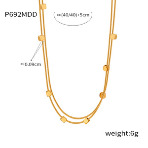 Collana alla Moda con Catena a Serpente Placcata Oro e Stile Floreale, Versatile e Unica, con Pietra Naturale per Donna - Product Image 6