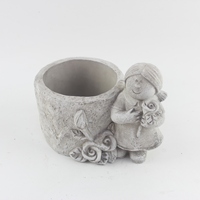 Vases en ciment élégants pour filles Pots de fleurs pour salon Pot de plantes Décoration de la maison Vase à fleurs en céramique à visage humain