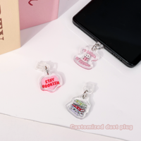 Bouchon anti-poussière personnalisé pour téléphone, cache-port de charge personnalisé avec breloque, bouchon anti-poussière pour téléphone, accessoire mignon pour téléphone, cadeau