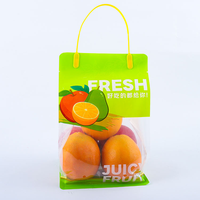 Sac d'emballage pour fruits en plastique transparent RDY avec poignée, imprimé sur mesure, pour produits frais en supermarché