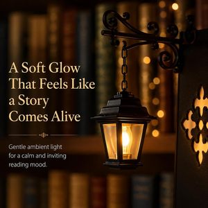 Library Lantern Decorative Bookshelf <b>Lighting</b> Warm Glow Metal <b>Wall</b> <b>Sconce</b> For Reading Nook With Touch Control And Plastic Shade - Product Image 6