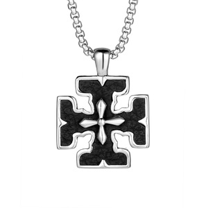 European American Style Titanium Steel <b>Cross</b> Pendant Men's Necklace Stainless Steel Geometric Design Gift SP404 - Product Image 5