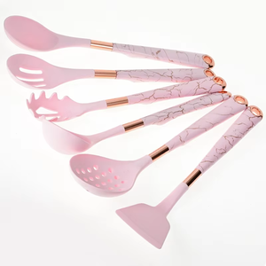 Juego de utensilios de cocina de silicona antiadherente de 7 piezas con mango recubierto, espátula, pala y soporte de almacenamiento, venta al por mayor - Product Image 6