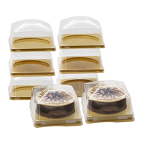 Boîte à gâteau rectangulaire en plastique RPET de qualité alimentaire avec couvercle transparent, forme et taille personnalisées, emballage de pain écologique recyclé