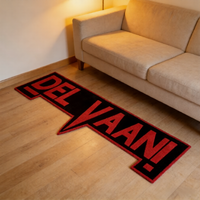 Alfombra de Lana con Forma Rectangular Irregular, Alfombra Decorativa Personalizada con Texto 3D, Alfombra Tufted a Mano para Uso Diario en Interiores