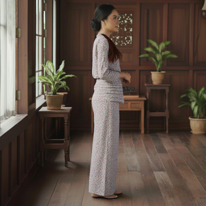 Baju Kurung Borong Direct Kilang Ironless Cey Crepe Four-Way Stretch Moden Kebaya Lace Draping Sulam Modest Viral Raya 2025 - Product Image 3