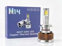N14 LED 180W Haute Puissance Puce 4575 Blanc Froid 6000K Dissipation Thermique à Ailettes 12V 24V Phares LED de Voiture H7 H11 H4 Hb3 Hb4 9012