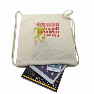 Mochila de Lona Personalizada con Cordón, Venta al por Mayor, Bolsa de Lona de Algodón con Cordón - Product Image 3