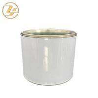Bidon rond blanc laqué de 2,5 L, conteneur métallique scellé au liège pour peinture et carburant