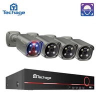 Système de caméra POE 8 canaux 5MP 8MP 4K avec audio bidirectionnel, vision nocturne couleur, détection intelligente des visages par IA, système de sécurité vidéo - Entrepôt US