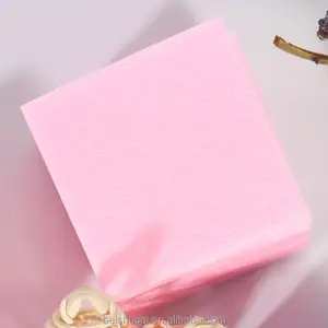 Fussel freie 200 Stück Custom Pink Gel Remover Baumwoll tücher Reinigung Baumwoll blatt Nagellack entferner Spender Nagel wischt uch