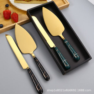 Creative Ceramic Handle Stainless Steel Cake And Pizza Spatula <b>Set</b> Non Stick <b>Baking</b> Tool For Cheese Butter Cake - Product Image 4
