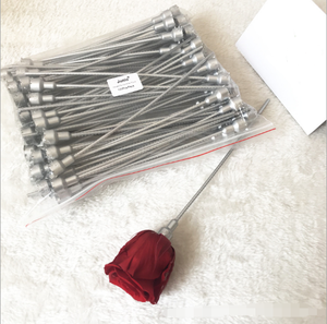 wholesale high quality golden silver artificial plastic rose stems for preserved rose flower head in acrylic box
