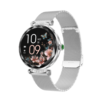 Reloj Inteligente para Mujer con Asistente de Voz IA, Pantalla Táctil, Respuesta de Llamadas, Compatibilidad con Música, Aplicación IOS, Reloj Inteligente de Acero Inoxidable para Mujer con Calendario