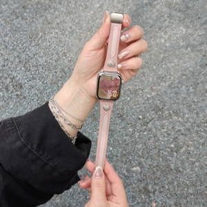 Correa de reloj de tipo magnético de cuero perforado feliz de lujo resistente al agua de repuesto de gama completa para Apple Watch. - Product Image 6