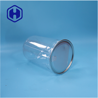 Boîte en plastique PET ronde de 2300 ml, de qualité alimentaire, étanche, sans BPA, facile à ouvrir, pour les collations, les noix, les bonbons, le bœuf séché
