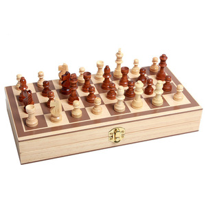 Bộ Trò Chơi Cờ Vua <span class=keywords><strong>Backgammon</strong></span> Bằng Gỗ Thiết Kế Mới Nhất Bộ Trò Chơi Cờ Vua Du Lịch Gấp 3 Trong 1 Trong Nhà - Product Image 1